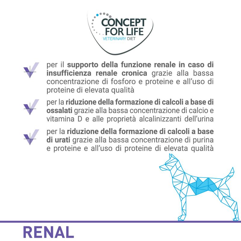 Zooplus Concept for Life Veterinary Diet Renal umido per cane Sottocosto