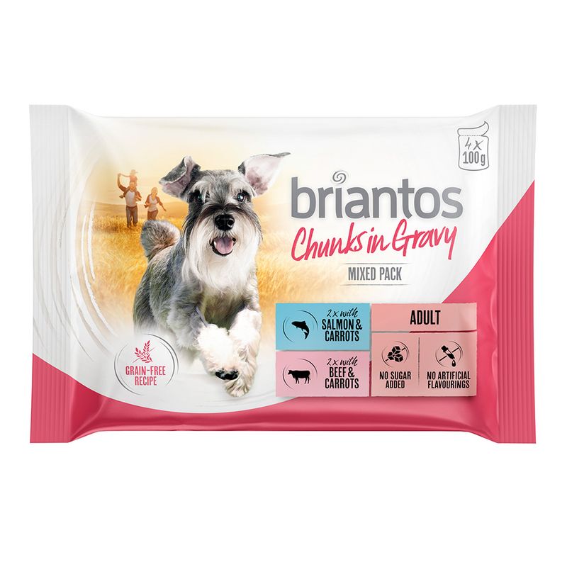 Zooplus Briantos in buste 4 x 100 g Pacco misto Umido per cane