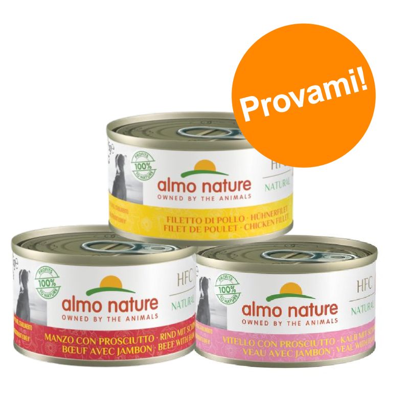 Zooplus Set prova Almo Nature HFC 6 x 95 g umido per cane