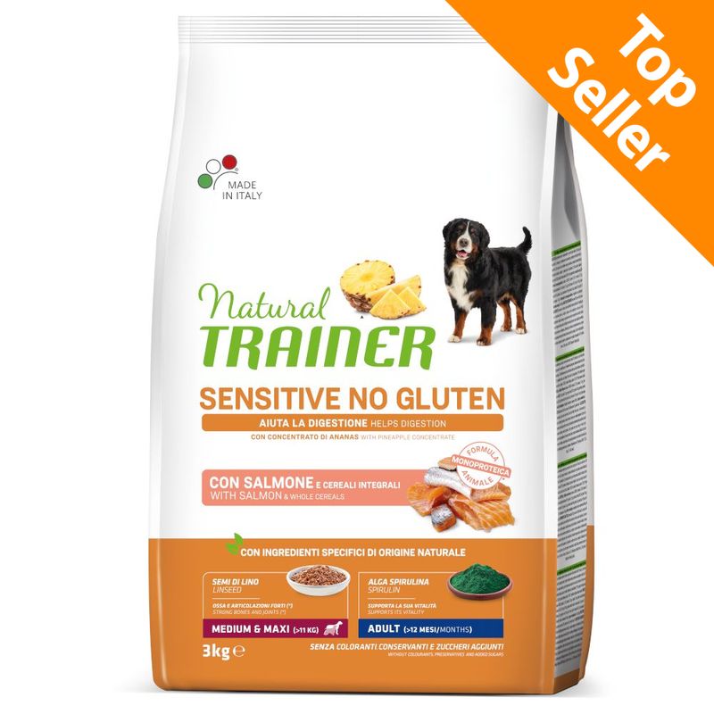 Zooplus Natural Trainer Sensitive No Gluten Adult Medium/Maxi Monoproteico Salmone
