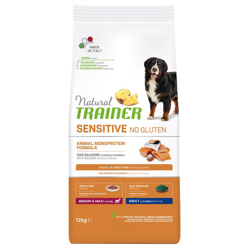 Zooplus Natural Trainer Sensitive No Gluten Adult Medium/Maxi Monoproteico Salmone Flash Sale