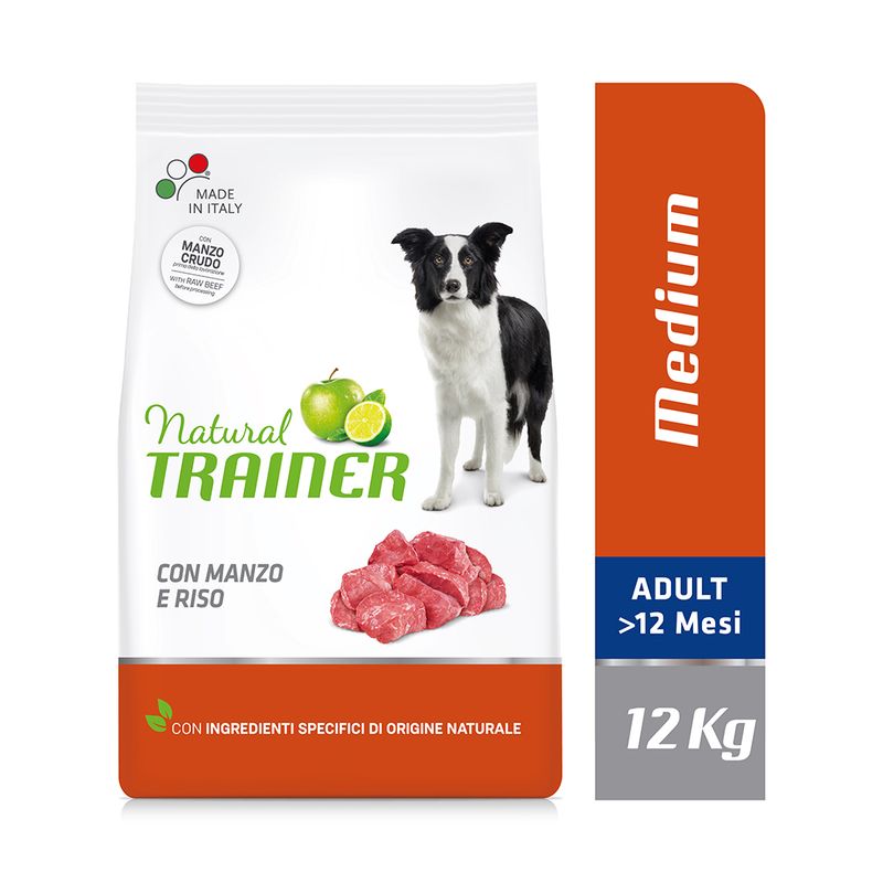 Zooplus Natural Trainer Medium con Manzo Riso e Ginseng Crocchette per cane Fornitura limitata