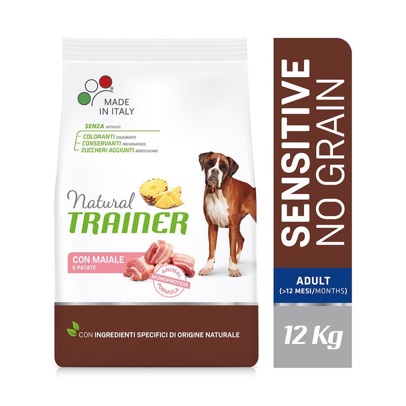 Zooplus Natural Trainer Sensitive No Grain Adult Medium/Maxi Monoproteico con Maiale & Patate