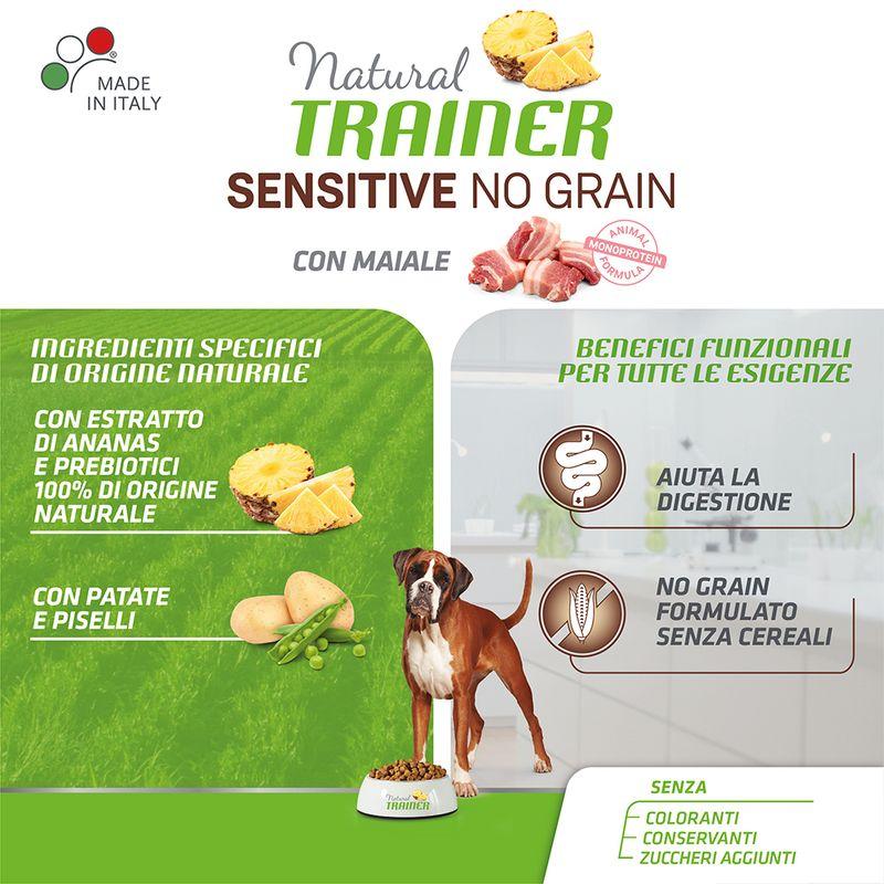 Zooplus Natural Trainer Sensitive No Grain Adult Medium/Maxi Monoproteico con Maiale & Patate Offerta Giorno del Papà