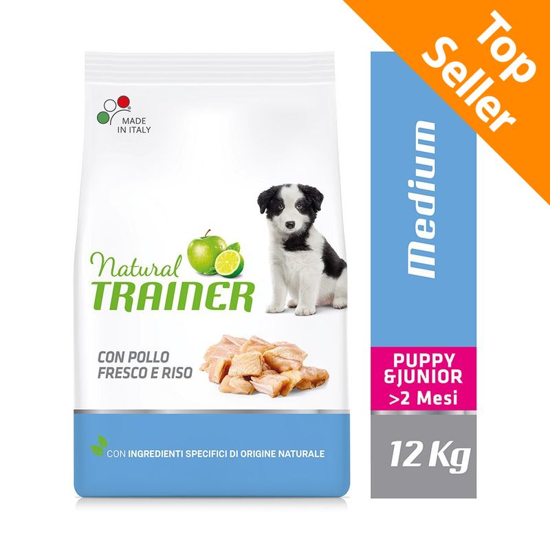 Zooplus Natural Trainer Medium Puppy & Junior con Pollo fresco Smaltimento dello stoccaggio