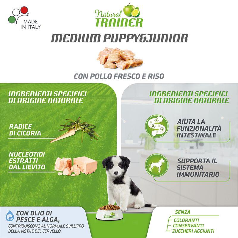 Zooplus Natural Trainer Medium Puppy & Junior con Pollo fresco Smaltimento dello stoccaggio