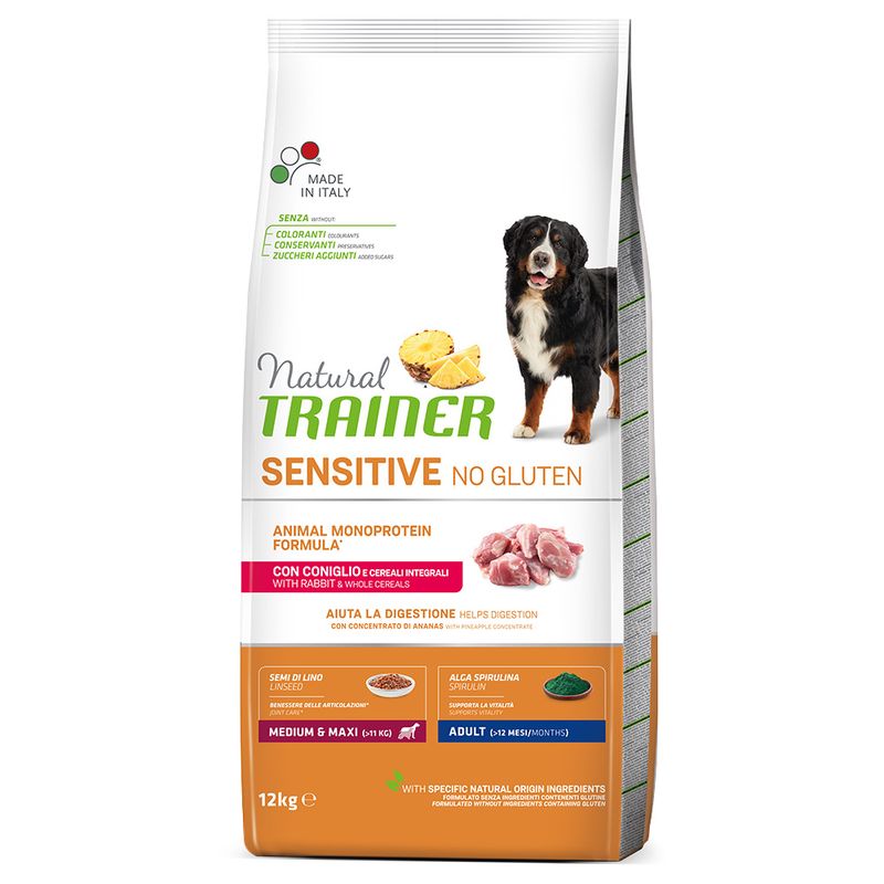 Zooplus Natural Trainer Sensitive No Gluten Adult Medium/Maxi Monoproteico con Coniglio