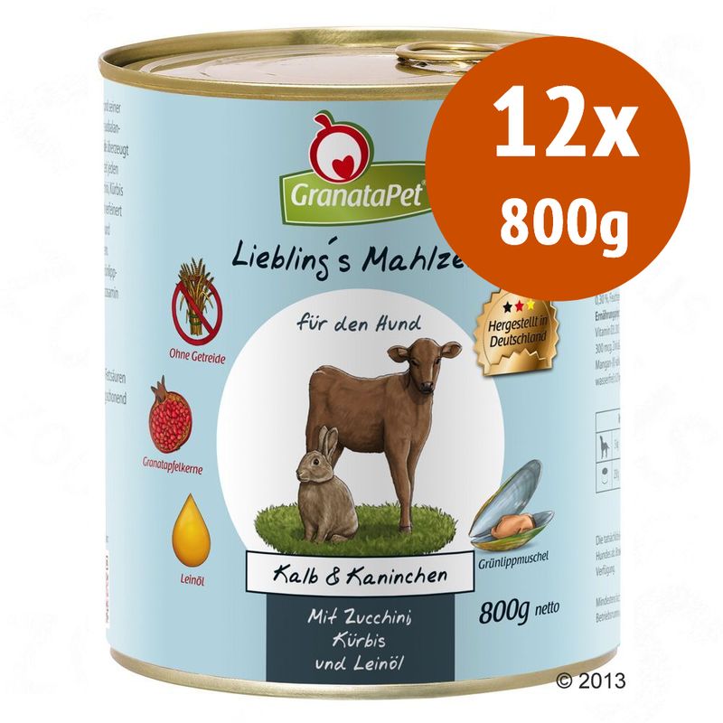 Zooplus GranataPet 12 x 800 g Alimento umido per cane Comprane uno, ottenene uno gratis