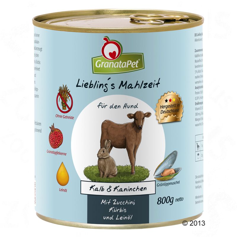 Zooplus GranataPet 12 x 800 g Alimento umido per cane Comprane uno, ottenene uno gratis