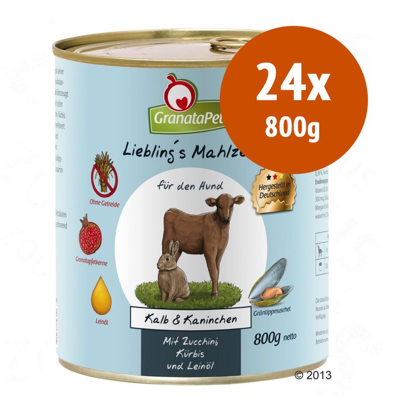 Zooplus GranataPet 24 x 800 g Alimento umido per cane