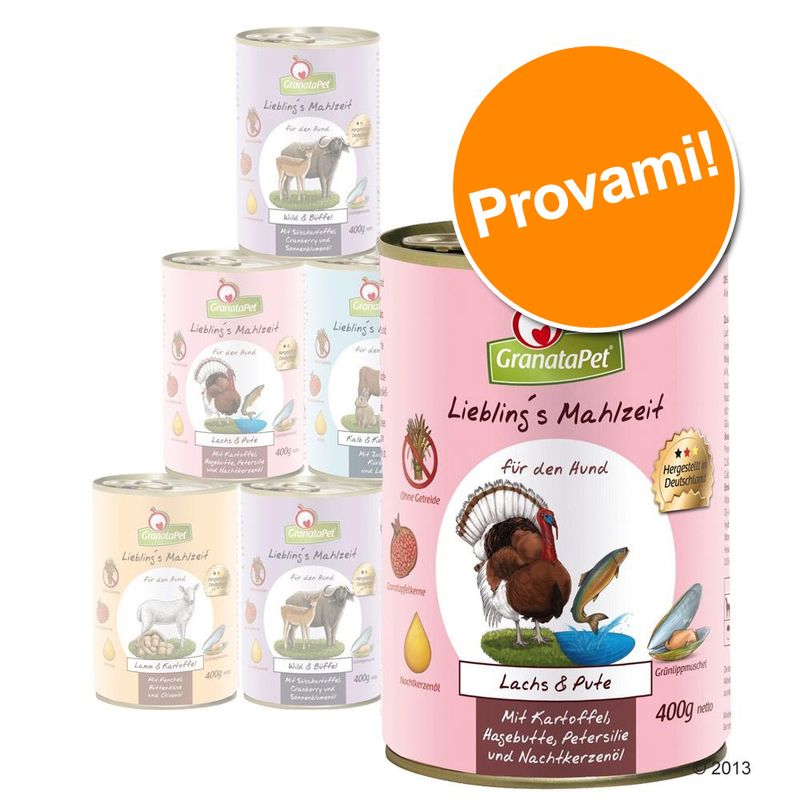 Zooplus GranataPet Pacco misto 6 x 400 g Alimento umido per cani