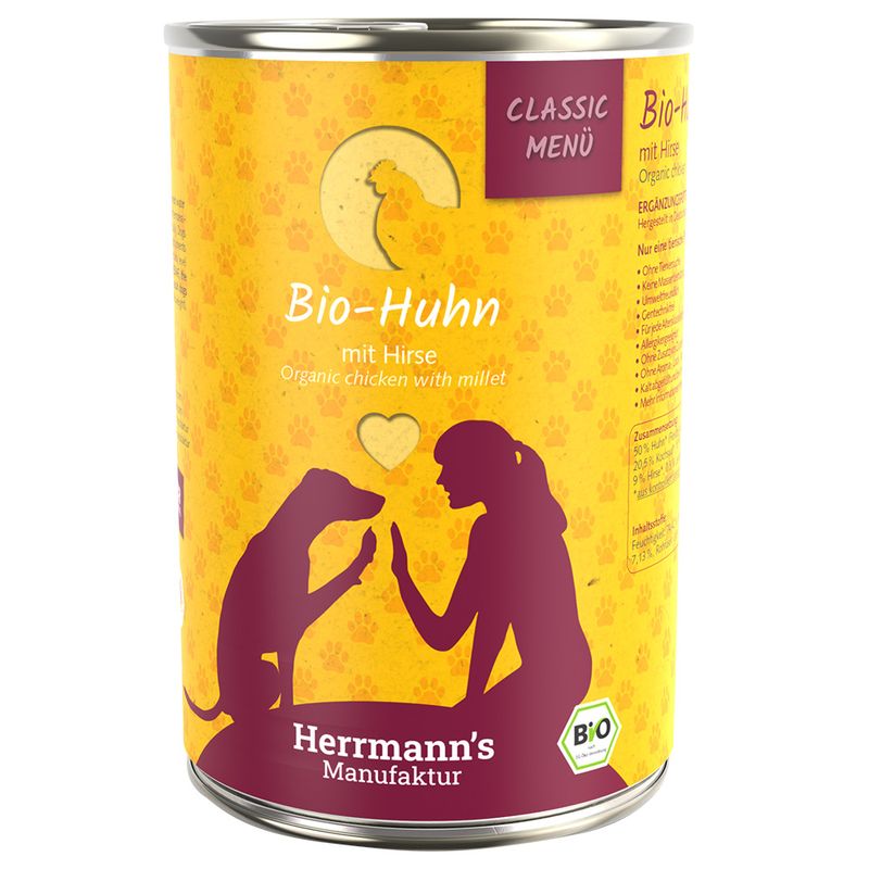 Zooplus Prezzo speciale 12 x 400 g Herrmann's Classic Bio Menù Umido per cane Ritorno libero