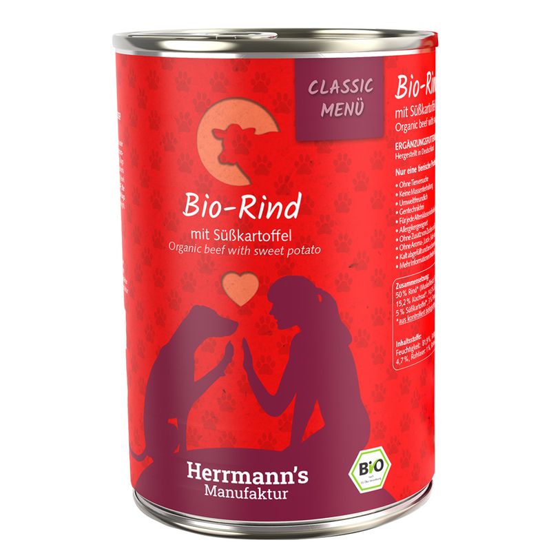 Zooplus Prezzo speciale 12 x 400 g Herrmann's Classic Bio Menù Umido per cane Ritorno libero