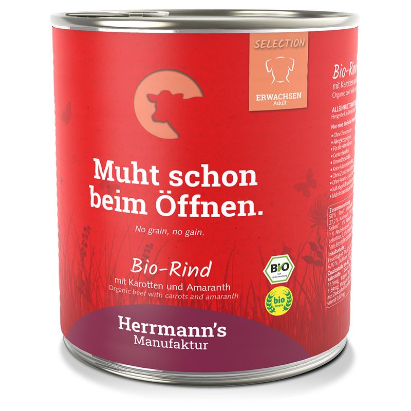 Zooplus Herrmann's Bio Menù Sensitive 12 x 800 g Umido cane Ultimi due giorni