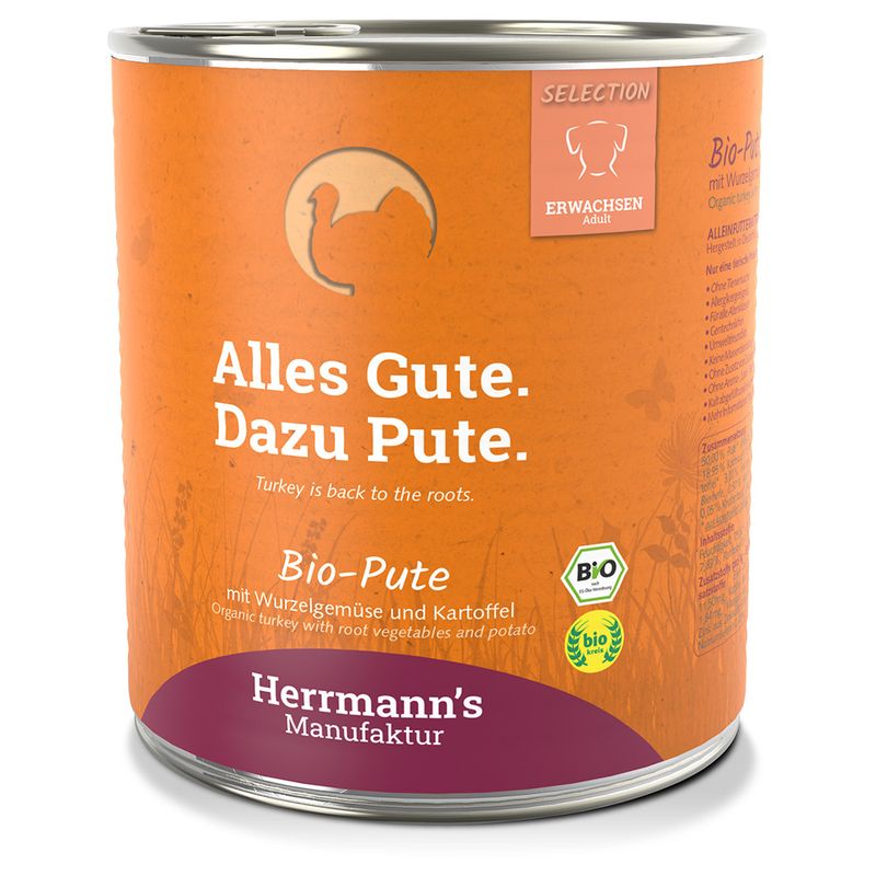 Zooplus Herrmann's Bio Menù Sensitive 6 x 800 g Umido cane Ultimo giorno