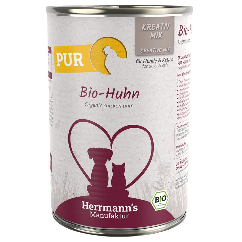 Zooplus Herrmann's Bio Carne pura 12 x 400 g Alimento umido Promozione temporanea