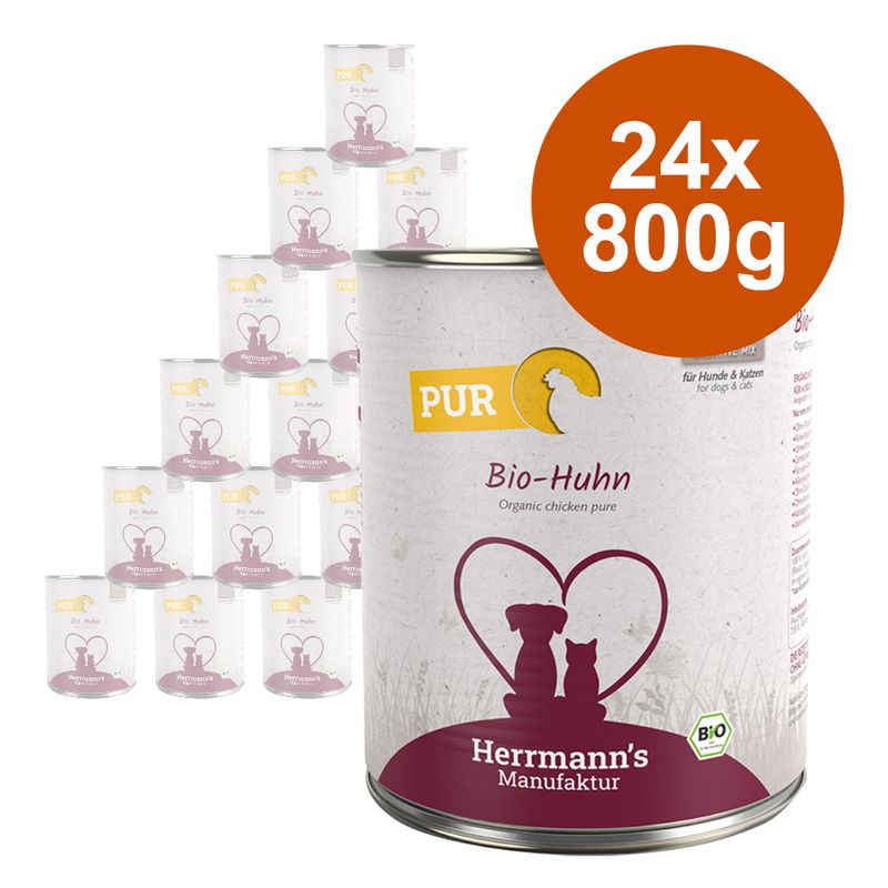 Zooplus Herrmann's Bio Carne pura 24 x 800 g Alimento umido