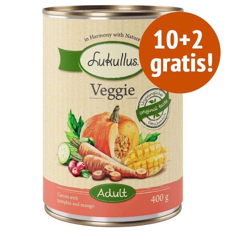 Zooplus 10 + 2 gratis 12 x 400 g Lukullus Alimento Naturale per cani