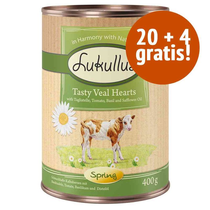 Zooplus 20 + 4 gratis 24 x 400 g Lukullus Umido per cani Super sconto