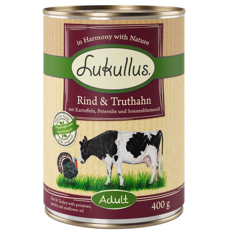 Zooplus Lukullus 12 x 400 g Alimento umido per cani Officina