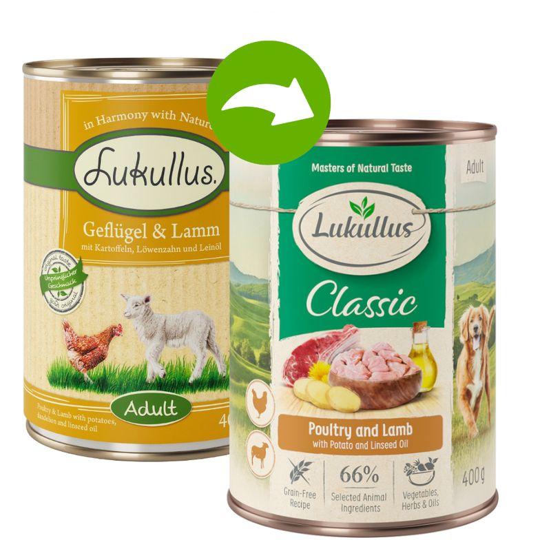 Zooplus Lukullus Adult senza cereali 6 x 400 g Alimento umido per cani