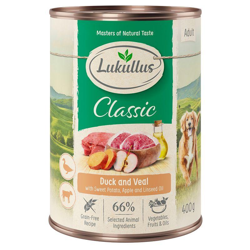 Zooplus Lukullus Adult senza cereali 6 x 400 g Alimento umido per cani Limitato a 3 giorni