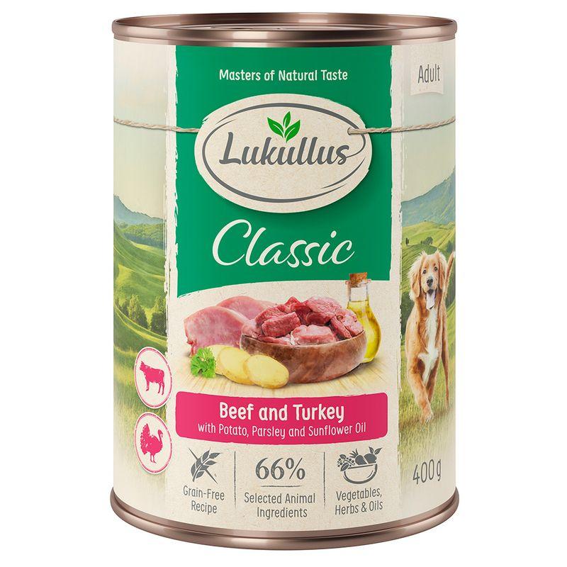 Zooplus Lukullus Adult senza cereali 6 x 400 g Alimento umido per cani Limitato a 3 giorni