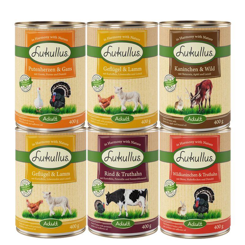 Zooplus Set prova misto Lukullus Naturkost 6 x 400 g 2025