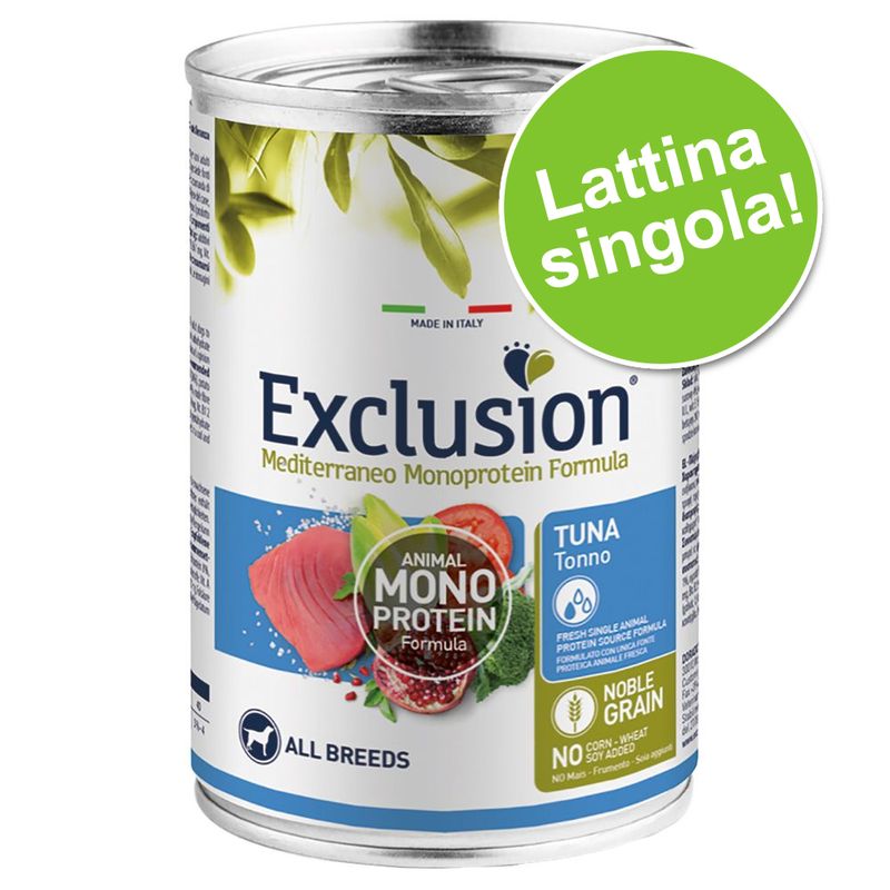 Zooplus Exclusion Mediterraneo Adult 1 x 400 g umido cane Affare Del Giorno