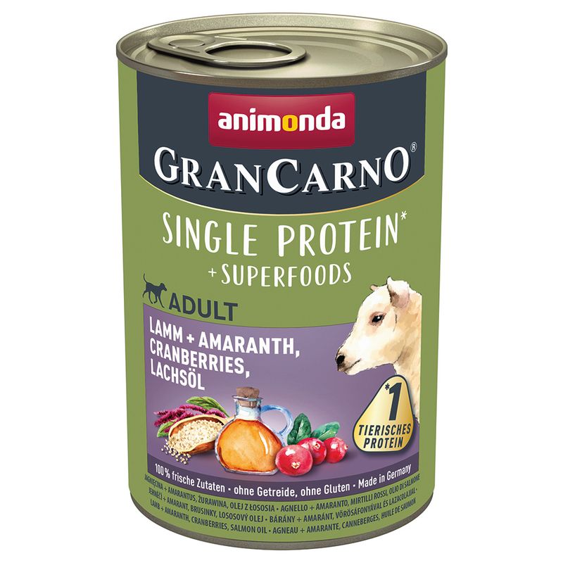 Zooplus animonda GranCarno Adult Superfoods 6 x 400 g Offerta esclusiva