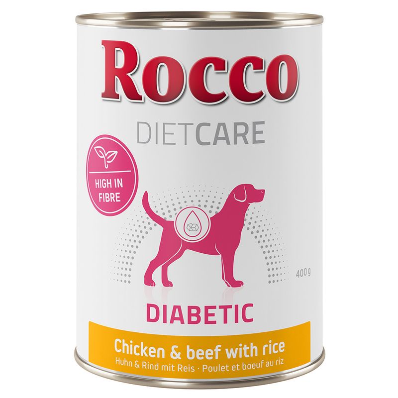 Zooplus Rocco Diet Care Diabetic Pollo & Manzo con Riso 400 g umido cane