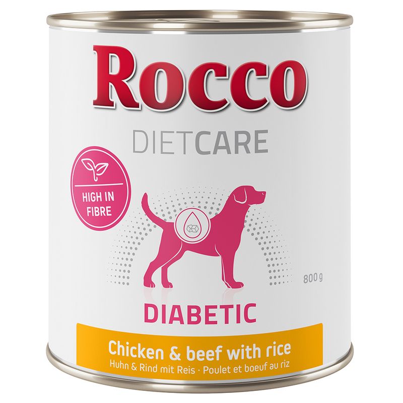 Zooplus Rocco Diet Care Diabetic Pollo & Manzo con Riso 800 g umido cane