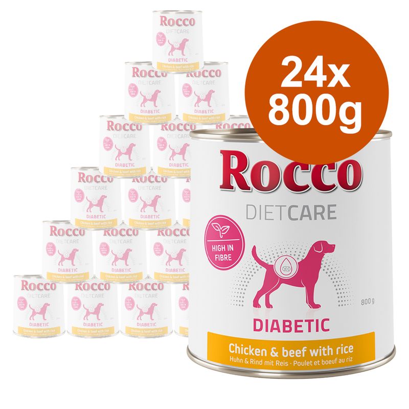 Zooplus Rocco Diet Care Diabetic Pollo & Manzo con Riso 800 g umido cane Offerte giornaliere