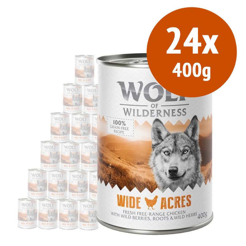 Zooplus Set Risparmio Wolf of Wilderness "Carne allevata all'aperto" 24 x 400 g