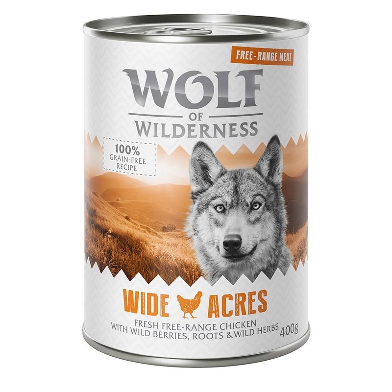 Zooplus Set Risparmio Wolf of Wilderness "Carne allevata all'aperto" 24 x 400 g Ultimi tre giorni