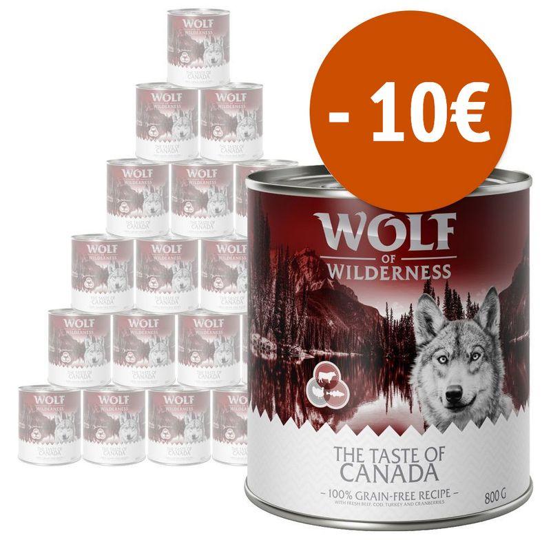 Zooplus 10€ DI SCONTO 24 x 800 g Wolf of Wilderness umido per cane