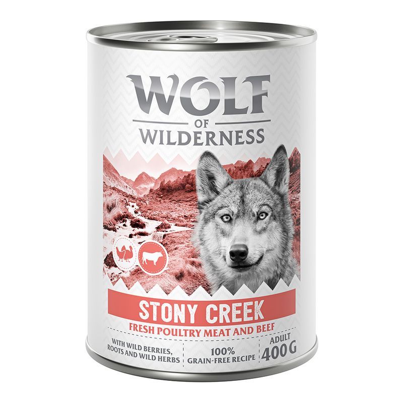 Zooplus Wolf of Wilderness "Expedition" Adult Stony Creek 1 x 400 g umido per cane