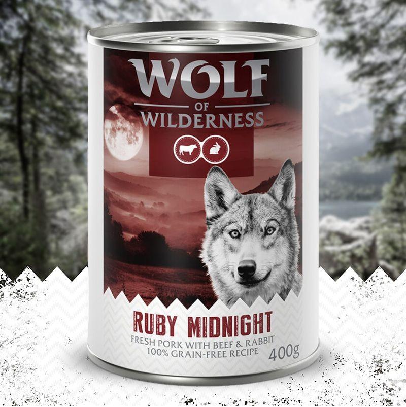 Zooplus Wolf of Wilderness Adult "Red Meat" 6 x 400 g umido per cane Fino al 55% di sconto