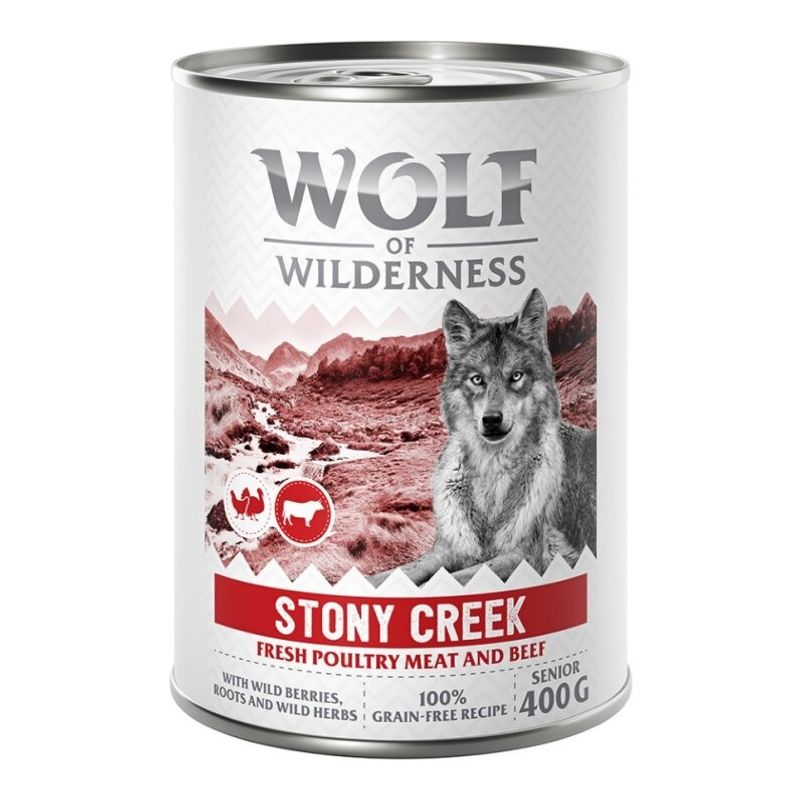 Zooplus Wolf of Wilderness Senior "Expedition" 6 x 400 g umido per cane Solo un giorno rimasto