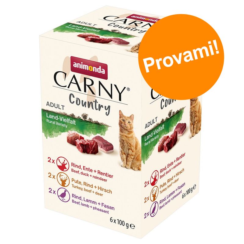 Zooplus animonda Carny Country Adult 6 x 100 g Pacco misto umido per gatti