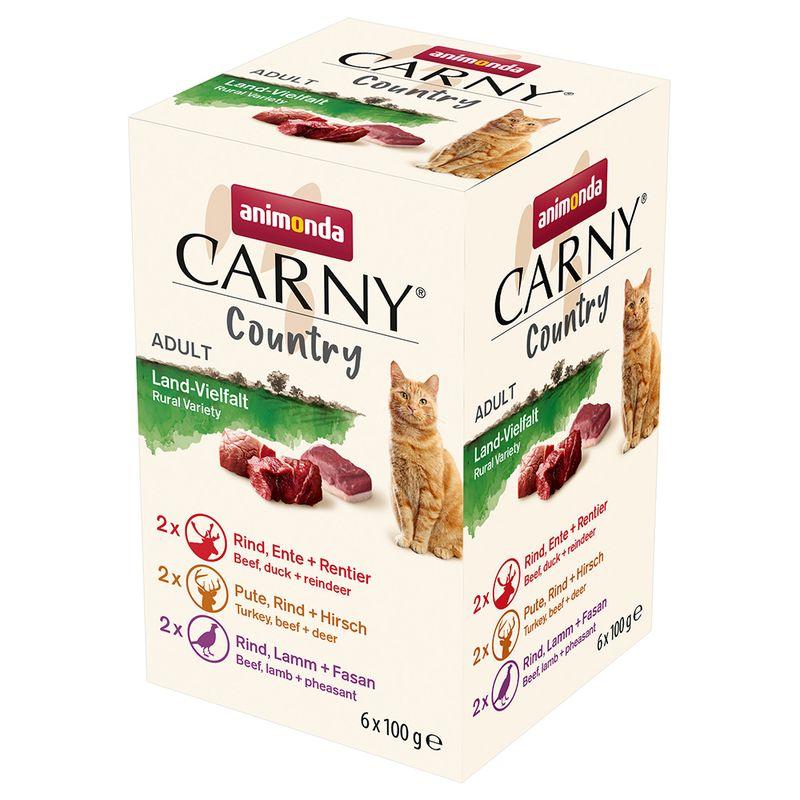 Zooplus animonda Carny Country Adult 6 x 100 g Pacco misto umido per gatti Nuovo