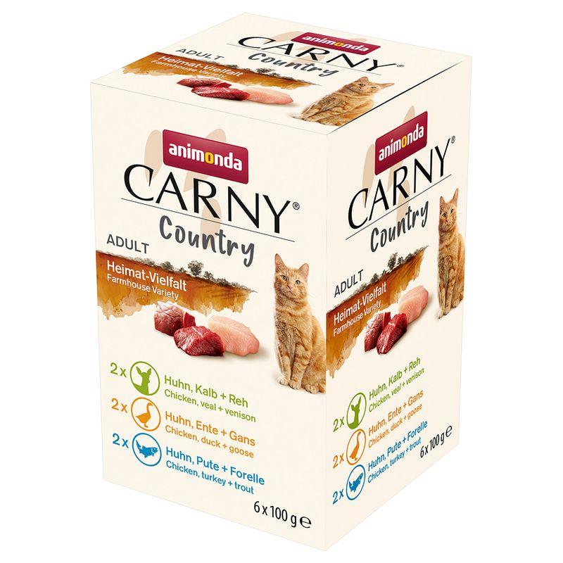 Zooplus animonda Carny Country Adult 6 x 100 g Pacco misto umido per gatti Nuovo