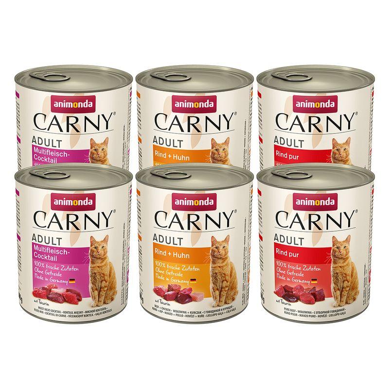 Zooplus Set prova animonda Carny Adult 6 x 800 g Promozione