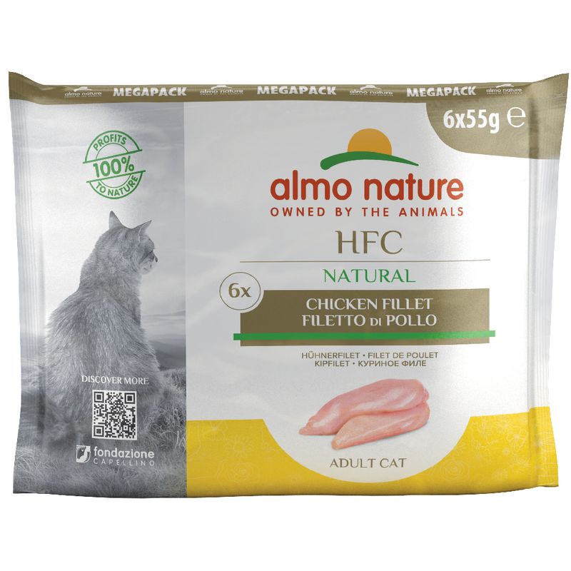 Zooplus Almo Nature HFC Natural Buste 6 x 55 g Alimento umido per gatti Vendite Flash