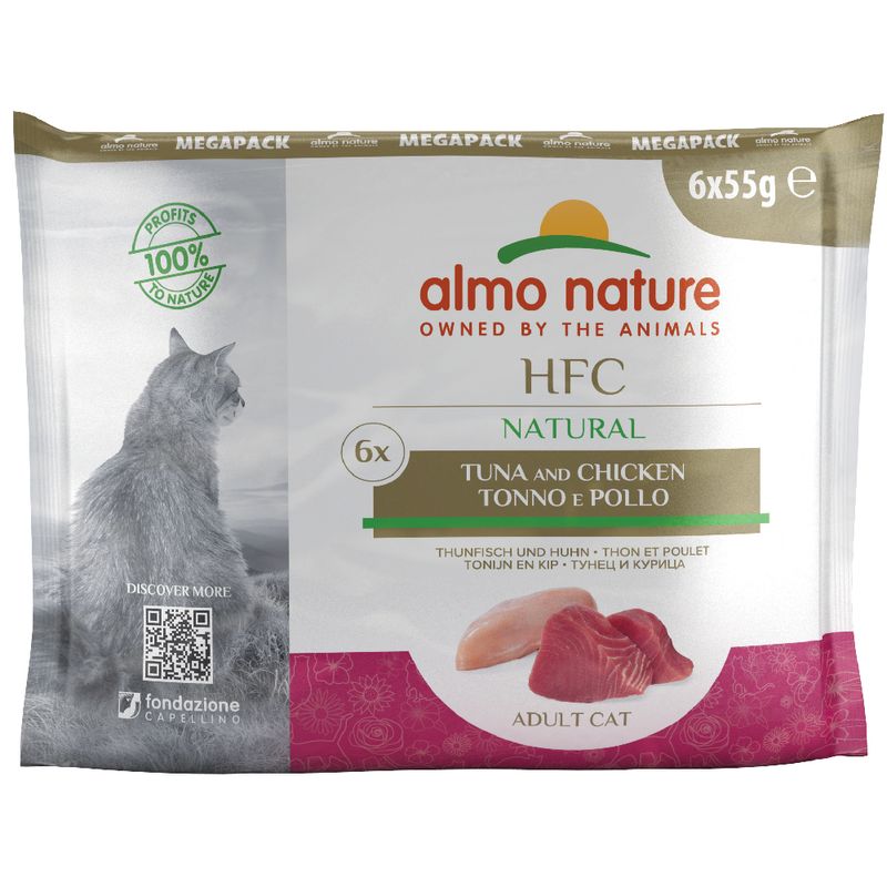 Zooplus Almo Nature HFC Natural Buste 6 x 55 g Alimento umido per gatti Vendite Flash