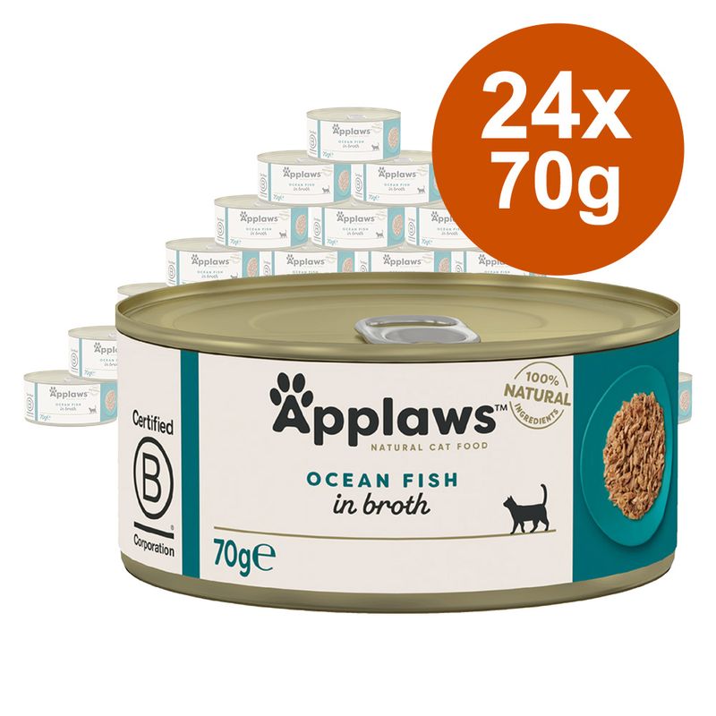 Zooplus Applaws in Brodo 24 x 70 g Alimento umido per gatti