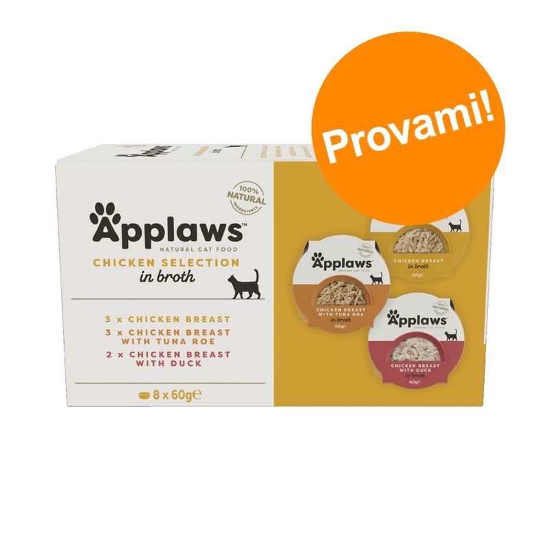 Zooplus Applaws Pacco misto Selection Cat Pot 8 x 60 g Alimento umido per gatto