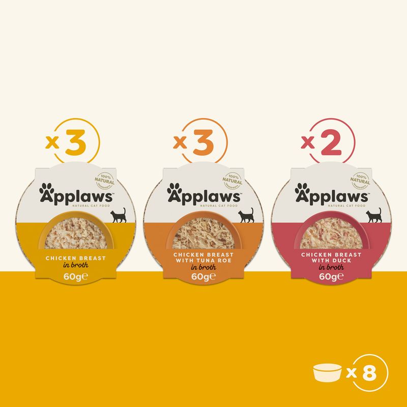 Zooplus Applaws Pacco misto Selection Cat Pot 8 x 60 g Alimento umido per gatto Vendite stagionali