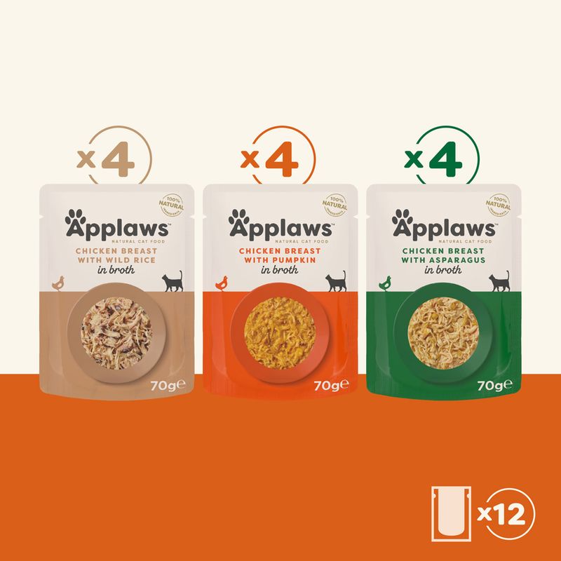 Zooplus Applaws Buste in Brodo 24 x 70 g Alimento umido per gatti Black Friday