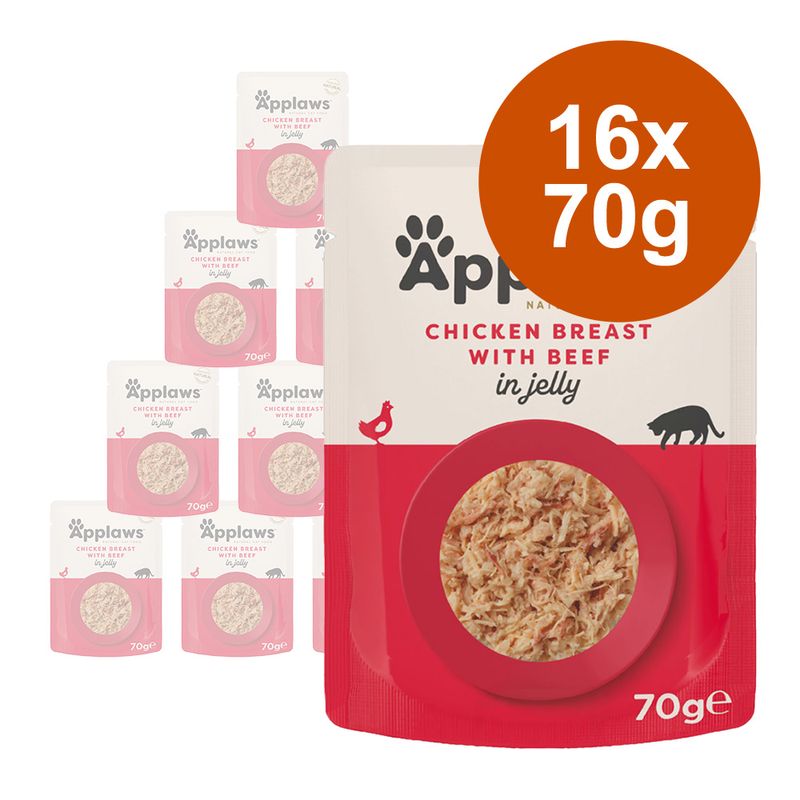 Zooplus Applaws Buste in Jelly 16 x 70 g Alimento umido per gatti